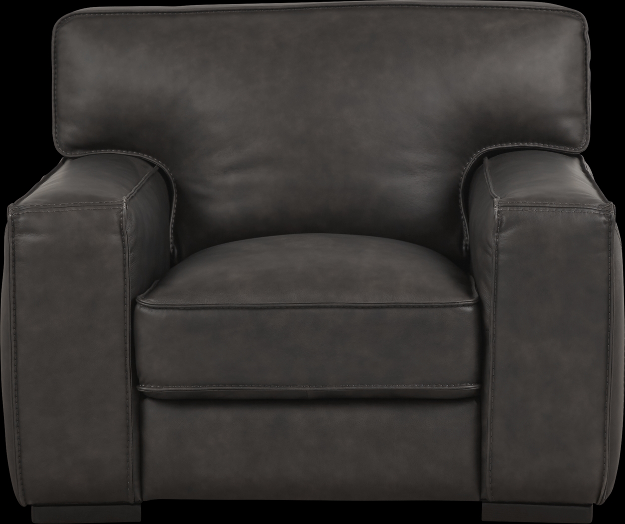 Cindy Crawford Home Deangelo Dark Gray Leather Chair - Thumbnail - Image 2