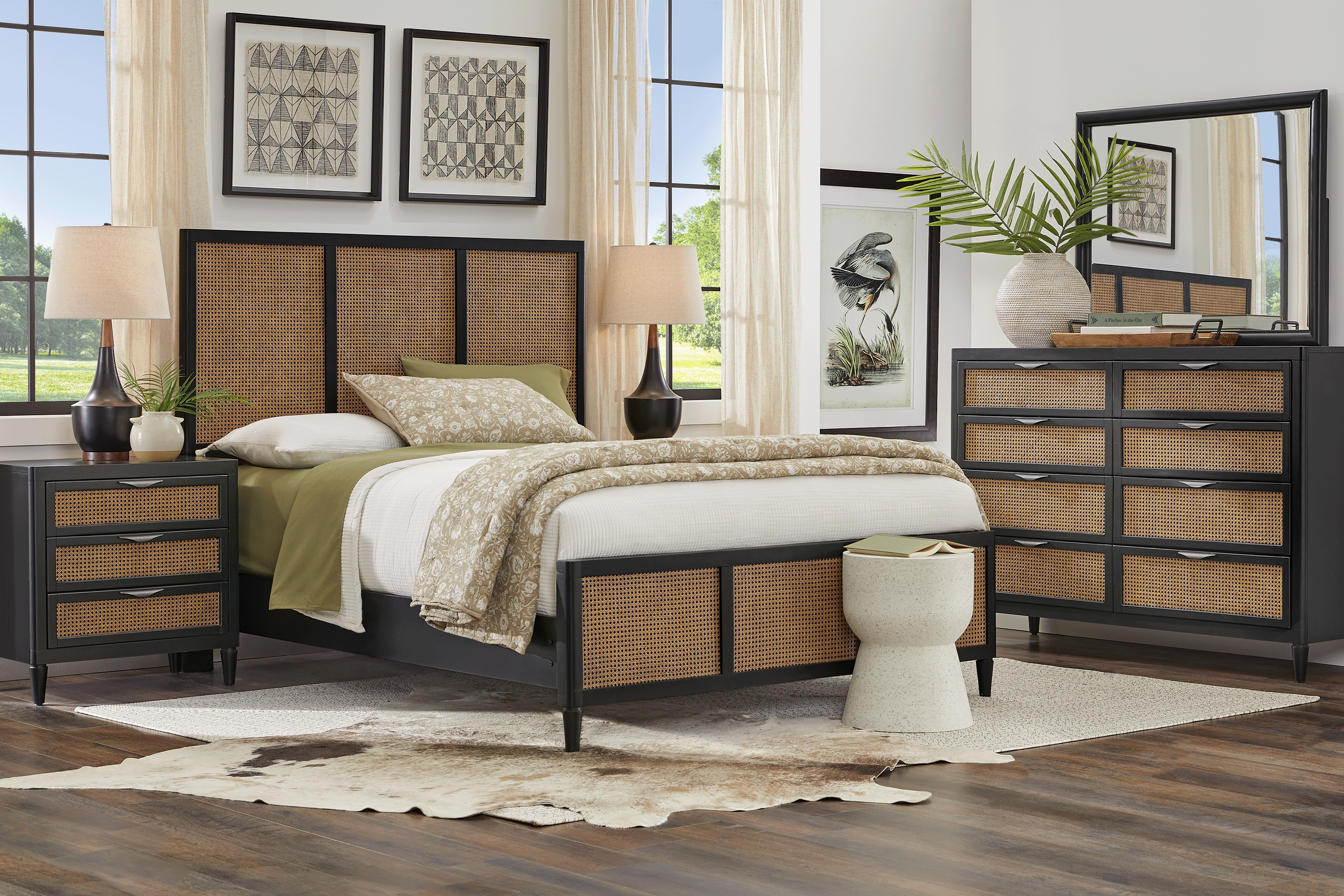 Deanwood Black 3 Pc King Woven Bed - Thumbnail - Image 2