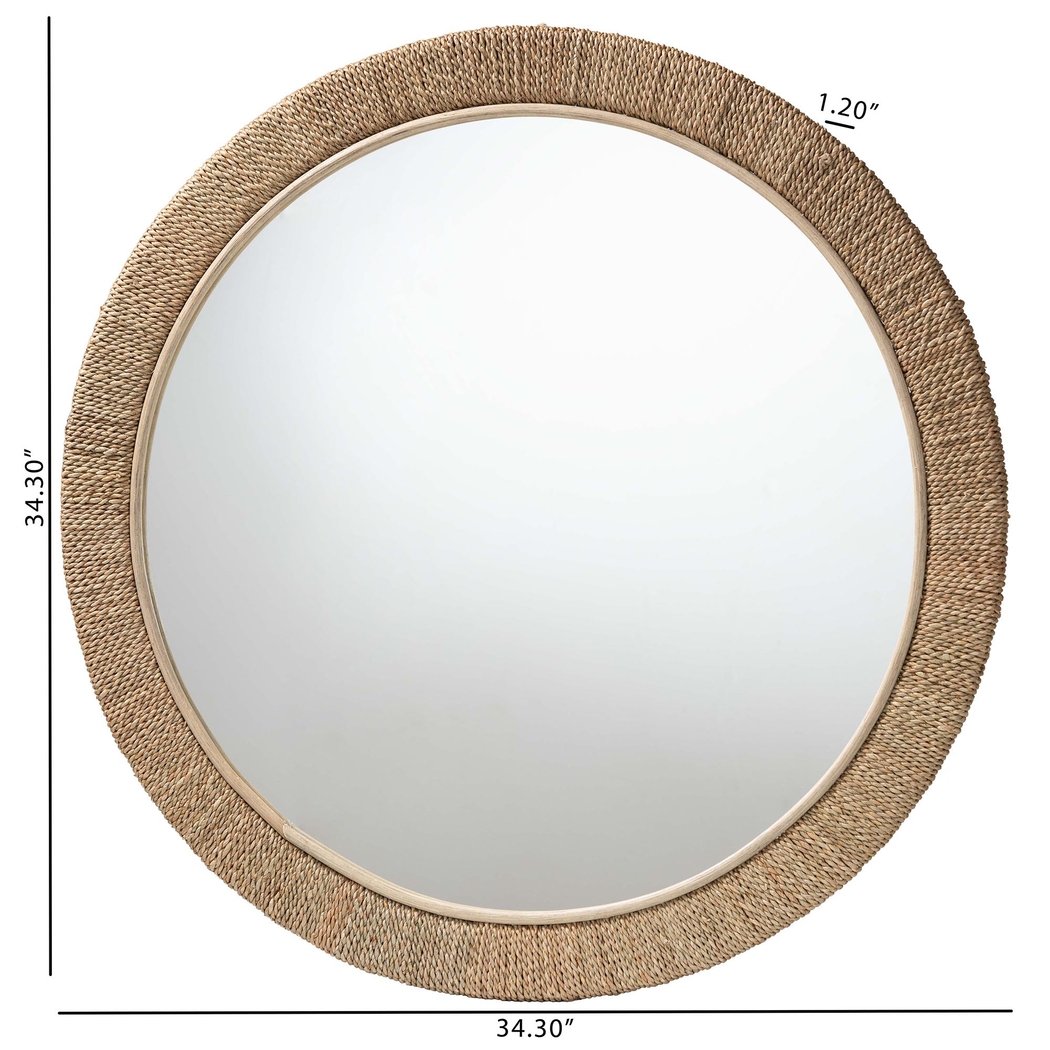Deaven Brown Round Mirror - Thumbnail - Image 4