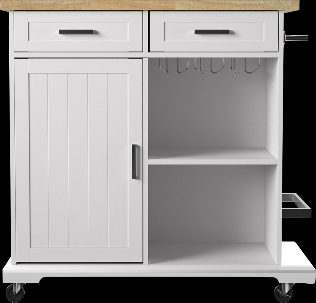Deblyn White Kitchen Cart - Thumbnail - Image 2