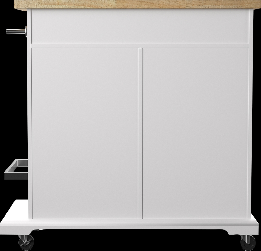 Deblyn White Kitchen Cart - Thumbnail - Image 4