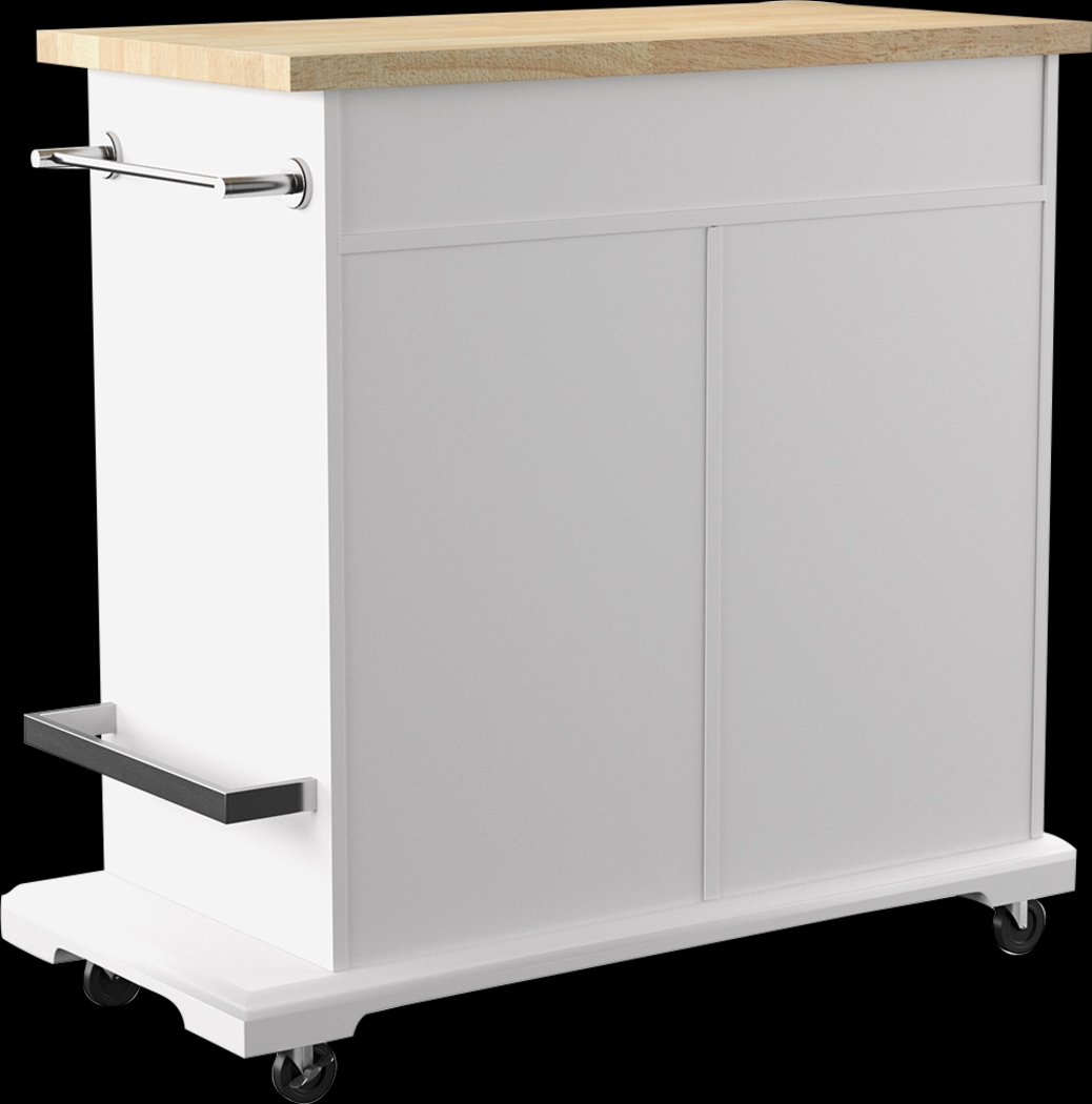 Deblyn White Kitchen Cart - Thumbnail - Image 5