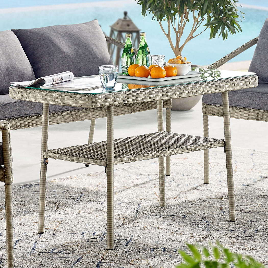 Deckle II Light Gray Outdoor Cocktail Table - Thumbnail - Image 7