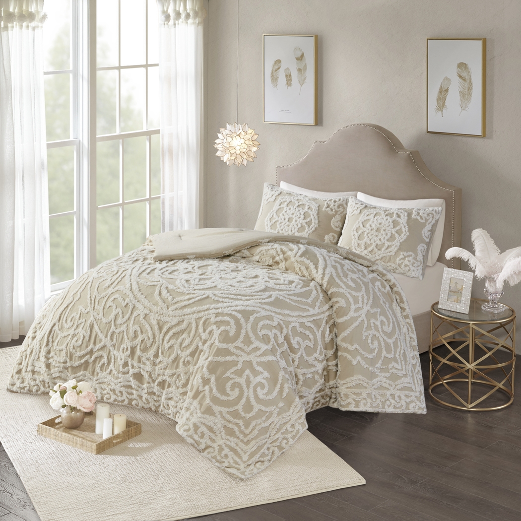 Decoty Taupe 3 Pc King/California King Coverlet Set - Thumbnail - Image 1