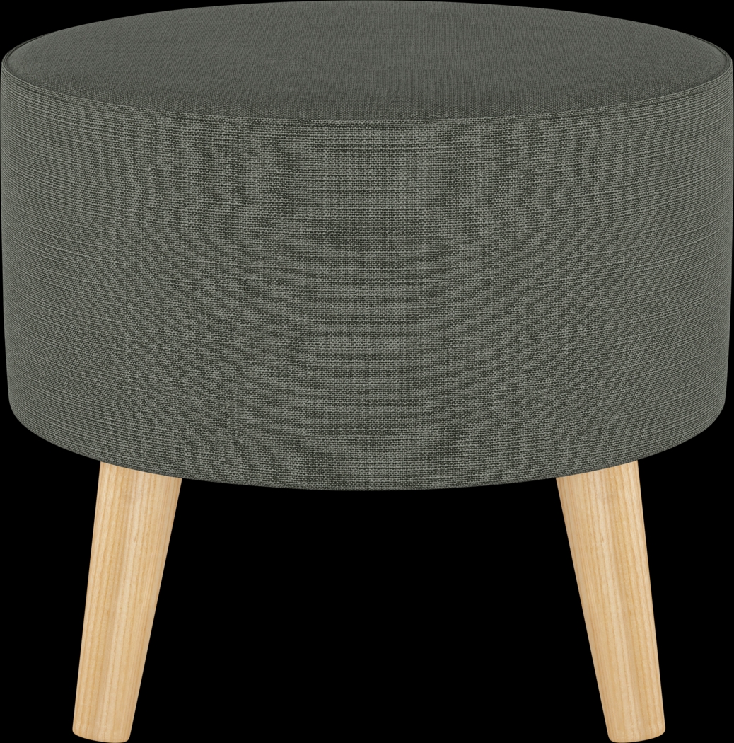 Deep Forest Charcoal Ottoman - Thumbnail - Image 2