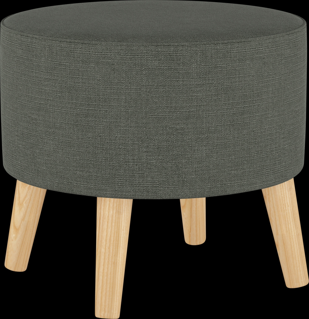 Deep Forest Charcoal Ottoman - Thumbnail - Image 1