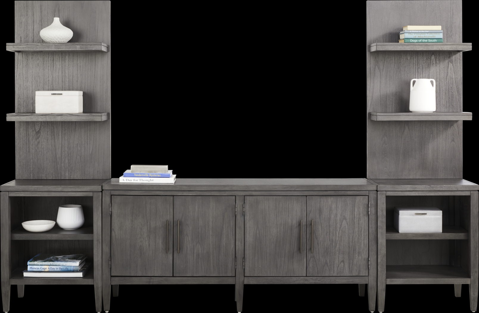 Deer Mountain Gray 3 Pc Wall Unit with 65 in. Console - Thumbnail - Image 2