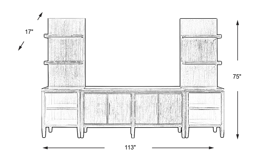 Dimension Image. Please refer to the Dimension Tab on this page for dimension details.