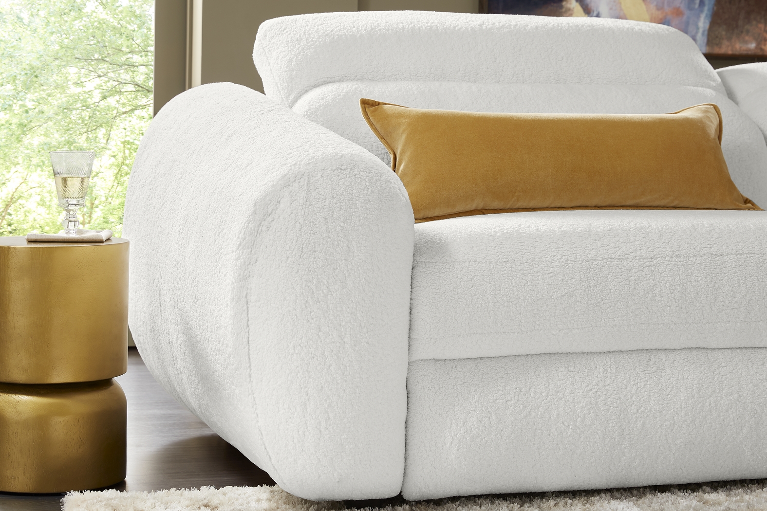 Deerfield White Dual Power Reclining Sofa - Thumbnail - Image 4