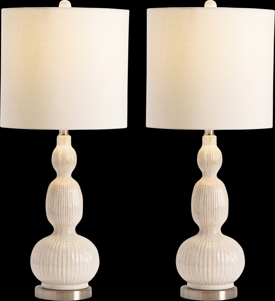 Dehon Creek White Lamp Set of 2 - Thumbnail - Image 1