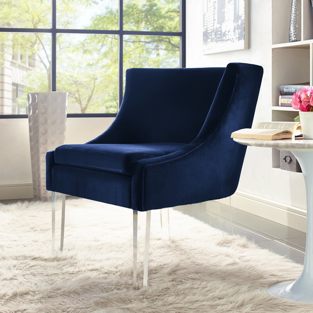 Deidre Blue Accent Chair - Thumbnail - Image 2