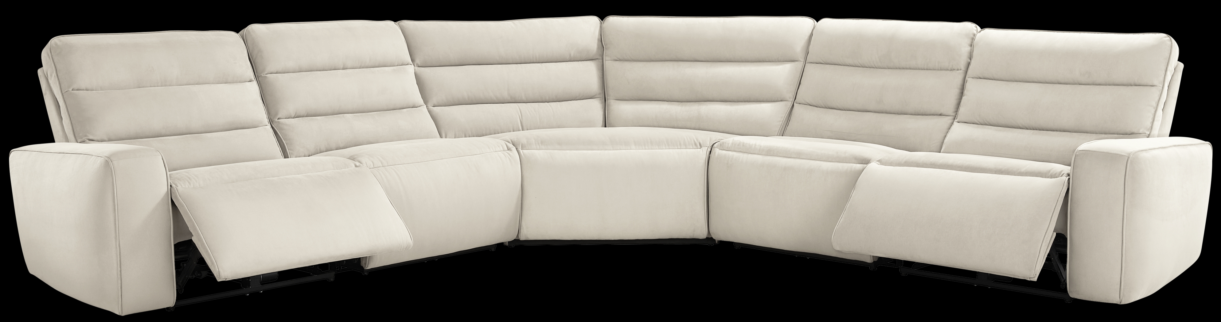 Del Mar Ivory 5 Pc Dual Power Sectional - Thumbnail - Image 1