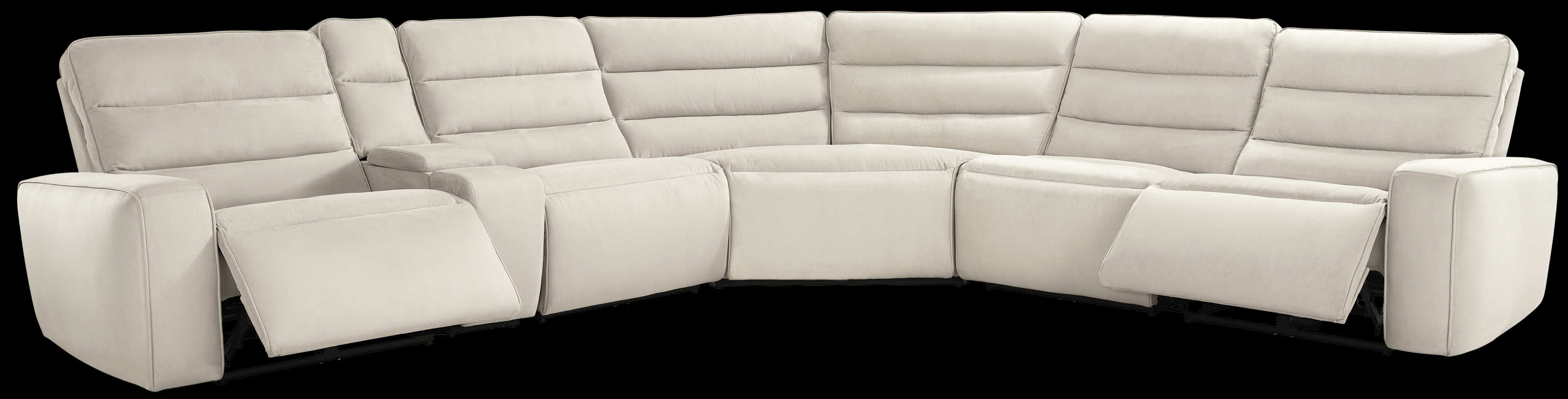 Del Mar Ivory 6 Pc Dual Power Sectional - Thumbnail - Image 1