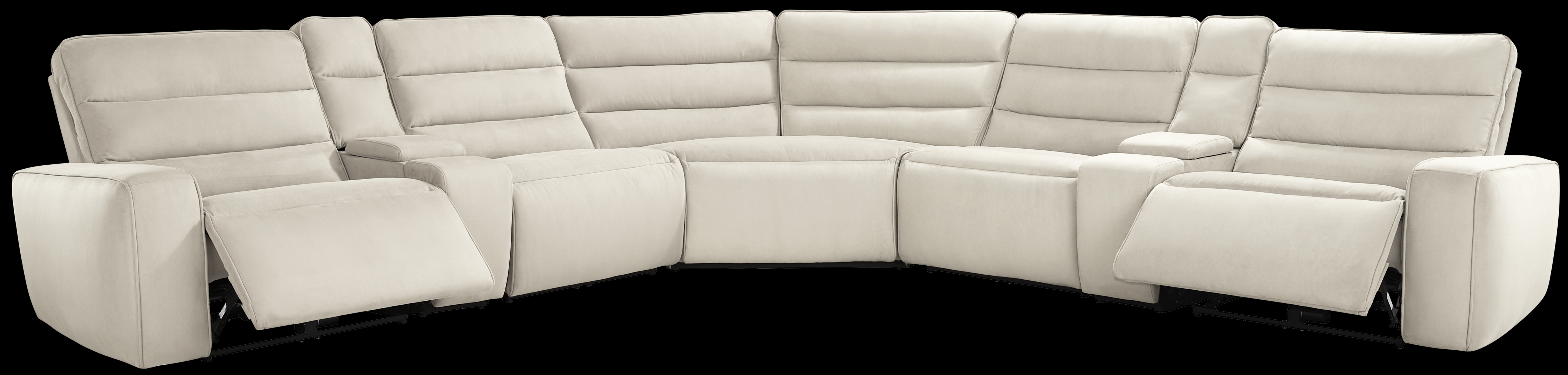 Del Mar Ivory 7 Pc Dual Power Sectional - Thumbnail - Image 1