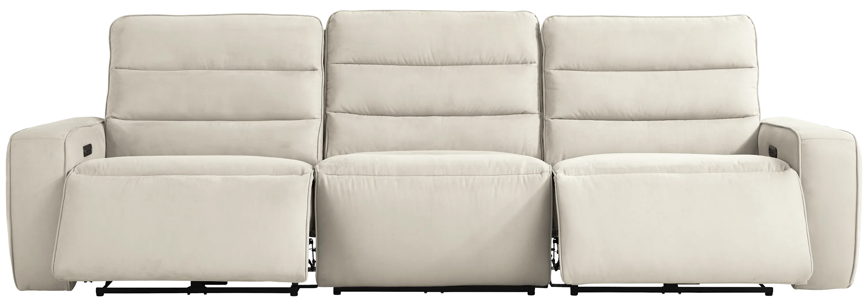 Del Mar Ivory Dual Power Sofa - Thumbnail - Image 1