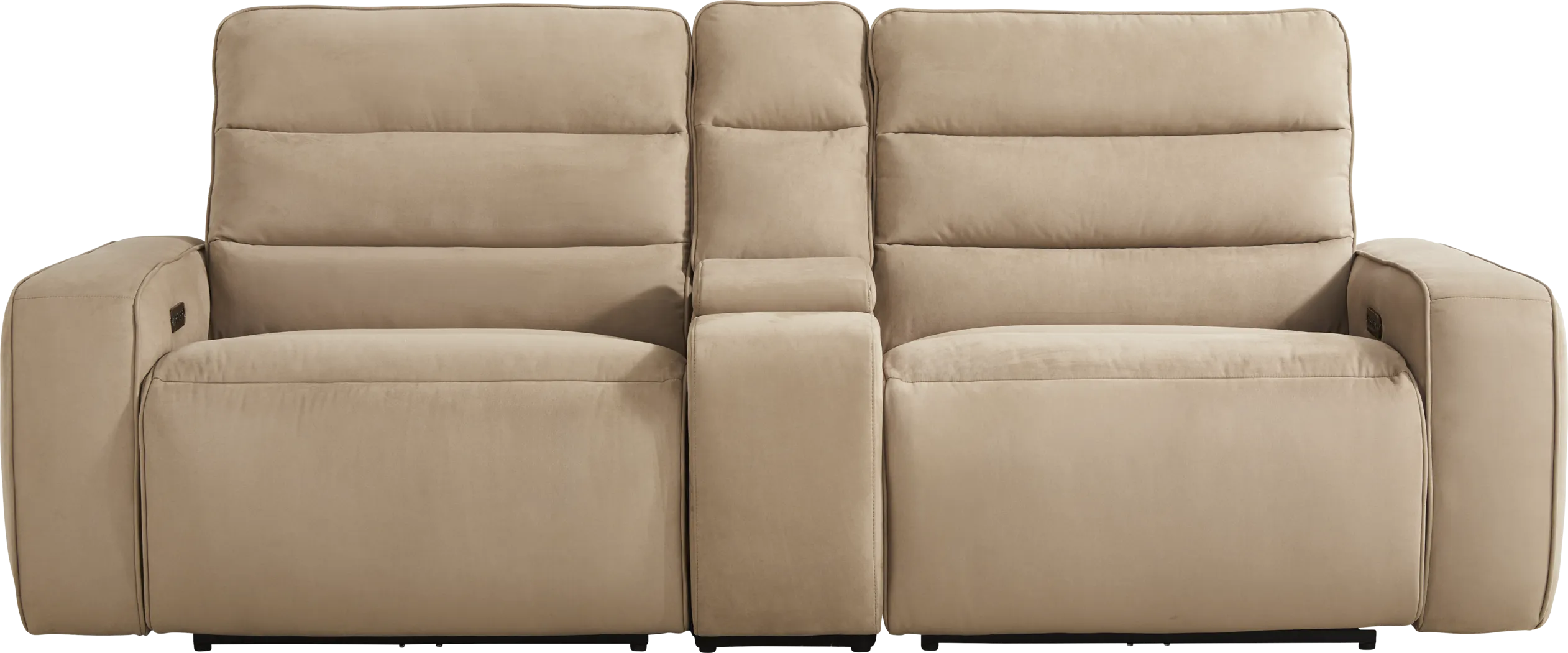 Del Mar Sand Dual Power Reclining Console Loveseat - Thumbnail - Image 2