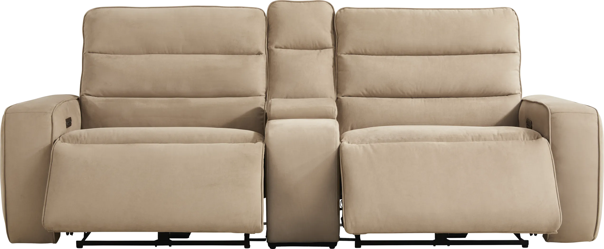Del Mar Sand Dual Power Reclining Console Loveseat - Thumbnail - Image 1