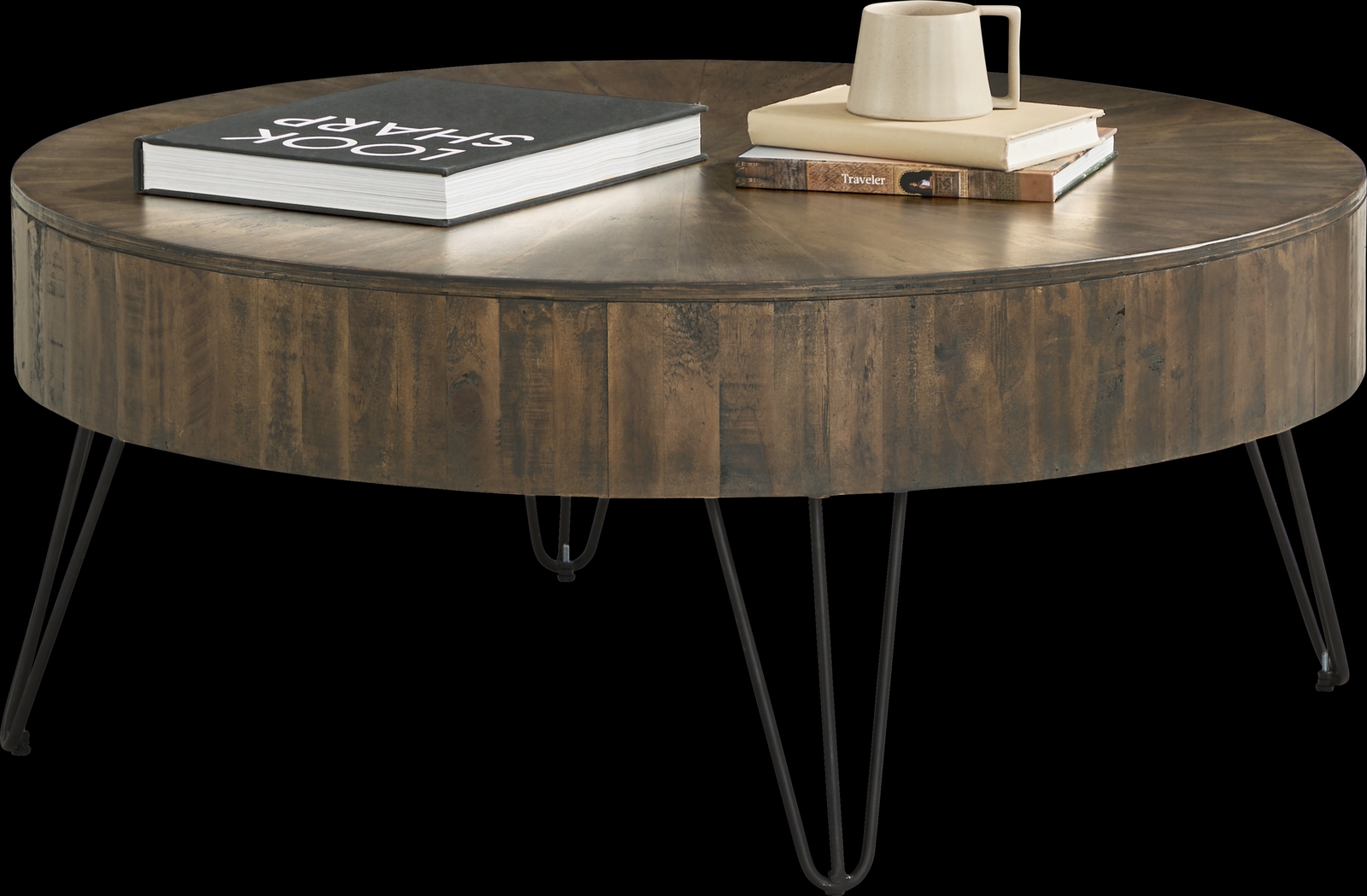 Del Sol Brown Round Cocktail Table - Thumbnail - Image 2