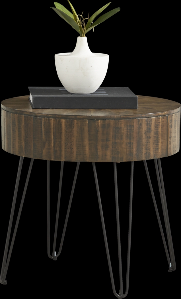 Del Sol Brown Round End Table - Thumbnail - Image 2