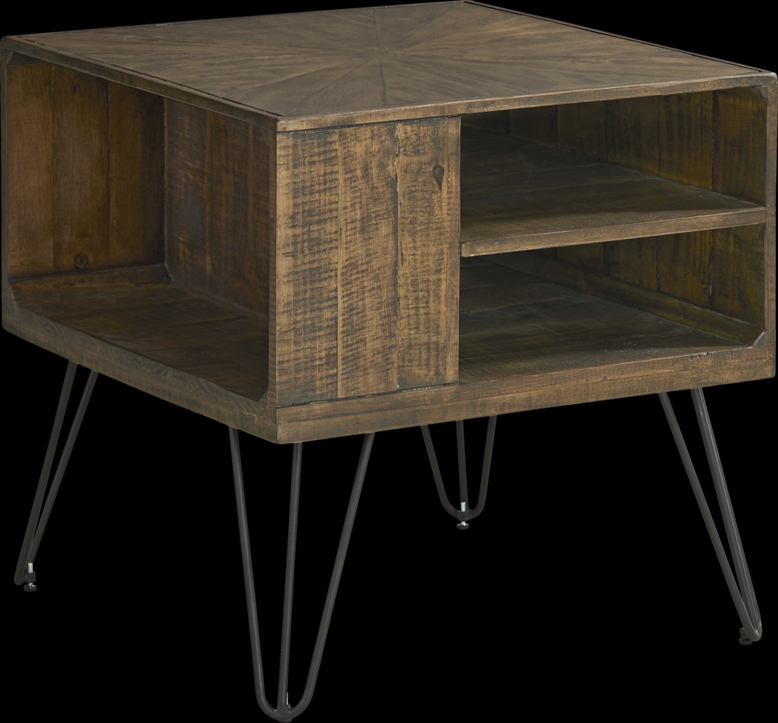Del Sol Brown Square Storage End Table - Thumbnail - Image 1