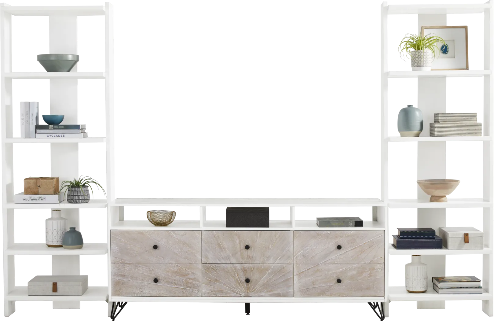 Del Sol White Wall Unit with 71 in. Console - Thumbnail - Image 2