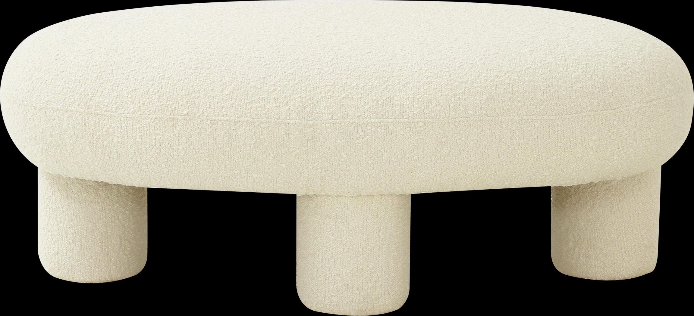 Delaina Cream Ottoman - Thumbnail - Image 1