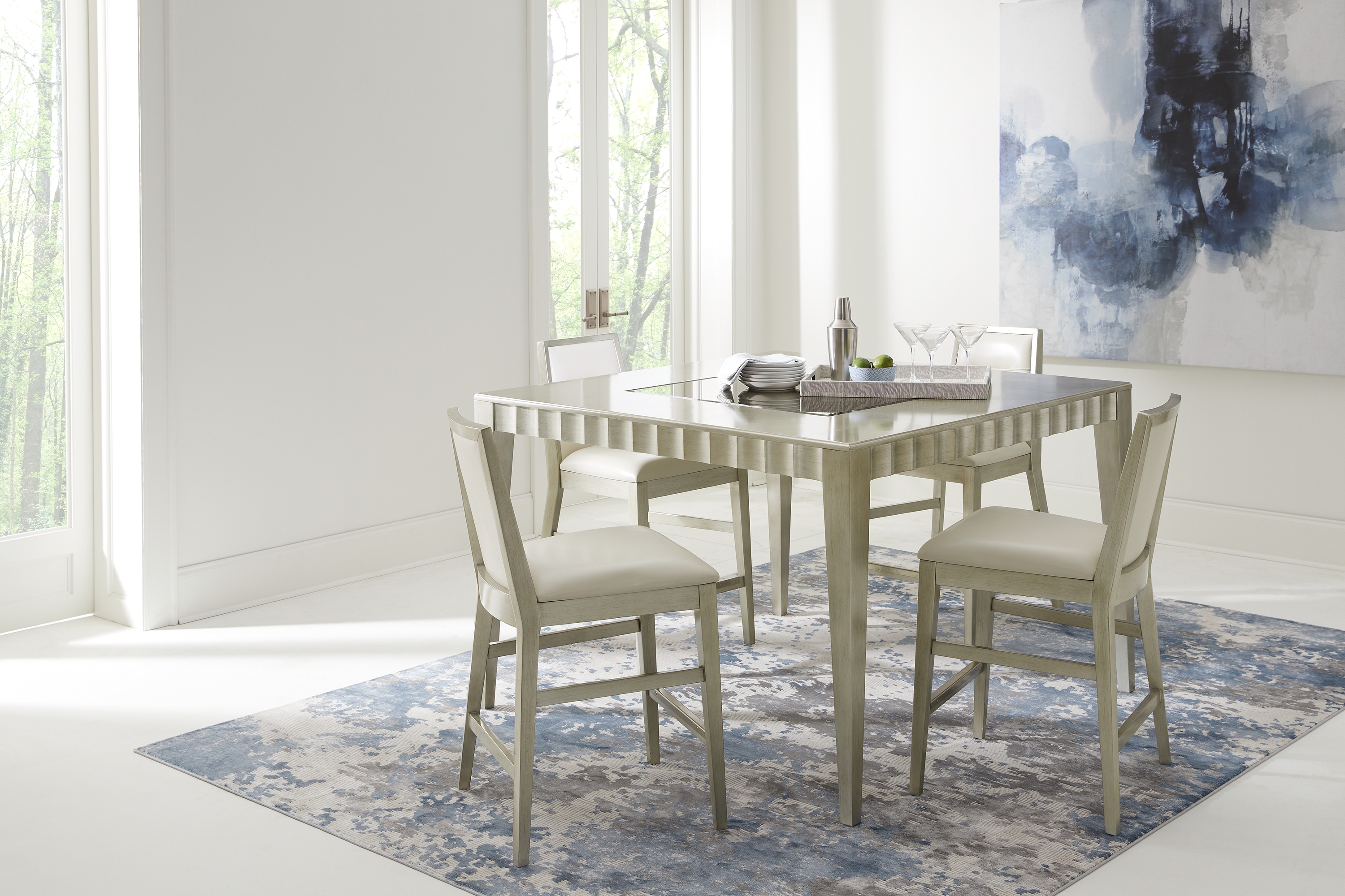 Delanco Pewter Counter Height Dining Table - Thumbnail - Image 2