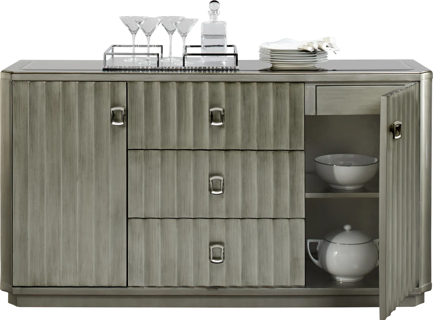 Delanco Pewter Metal Server | Rooms to Go