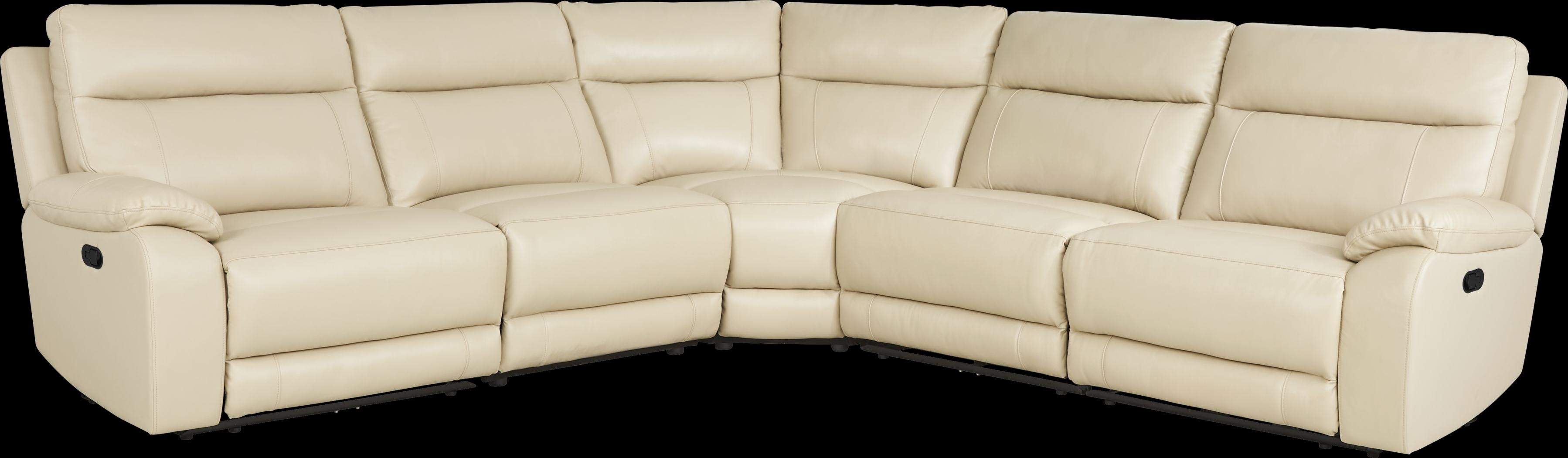 Delaney Point Beige Leather 5 Pc Reclining Sectional - Thumbnail - Image 3