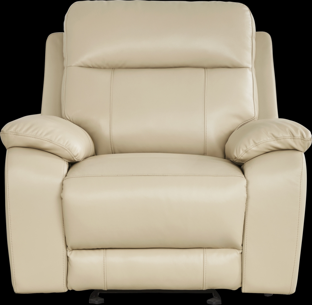 Delaney Point Beige Leather Recliner - Thumbnail - Image 2