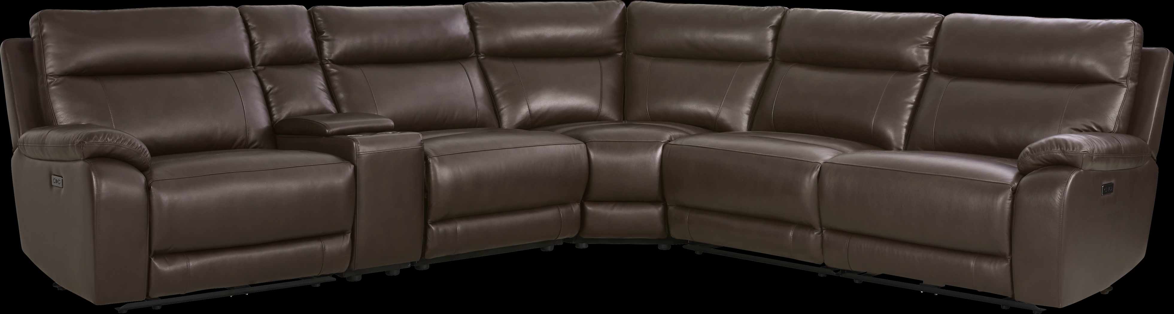 Delaney Point Brown Leather 6 Pc Power Reclining Sectional - Thumbnail - Image 3