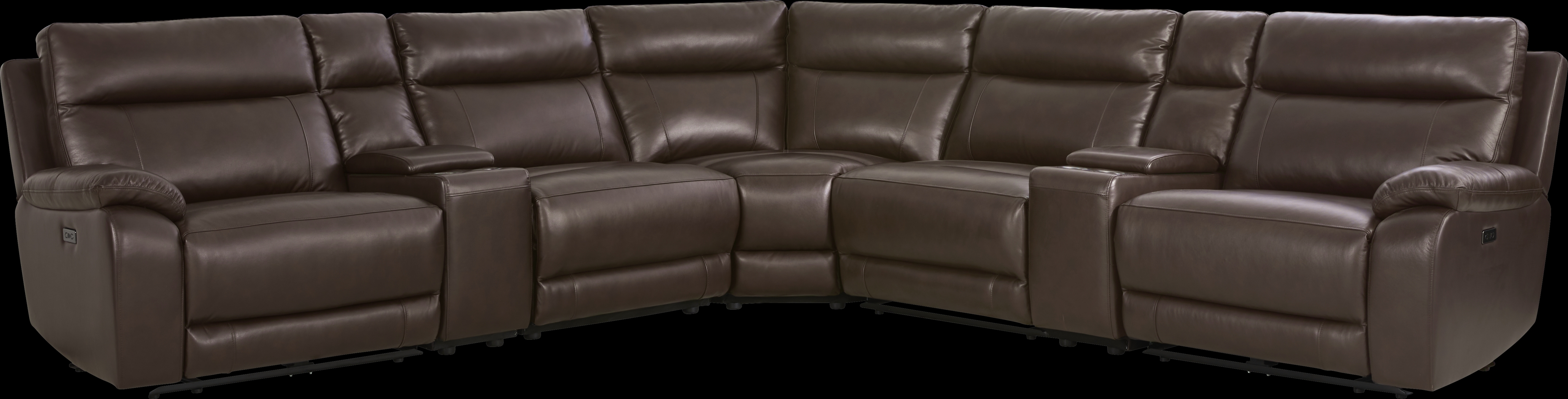 Delaney Point Brown Leather 10 Pc Power Reclining Sectional Living Room - Thumbnail - Image 3