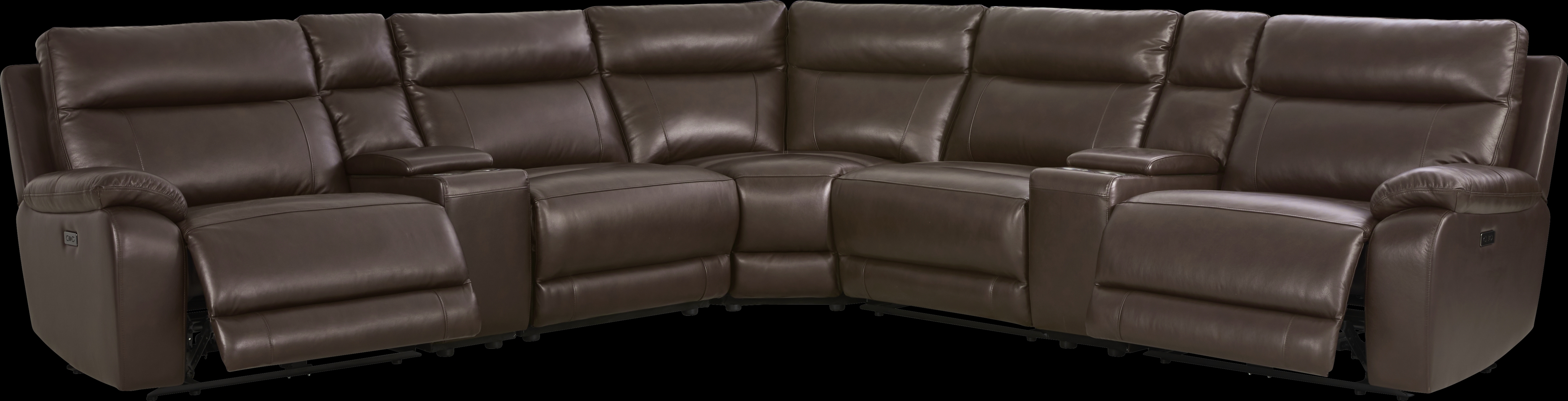Delaney Point Brown Leather 10 Pc Power Reclining Sectional Living Room - Thumbnail - Image 2