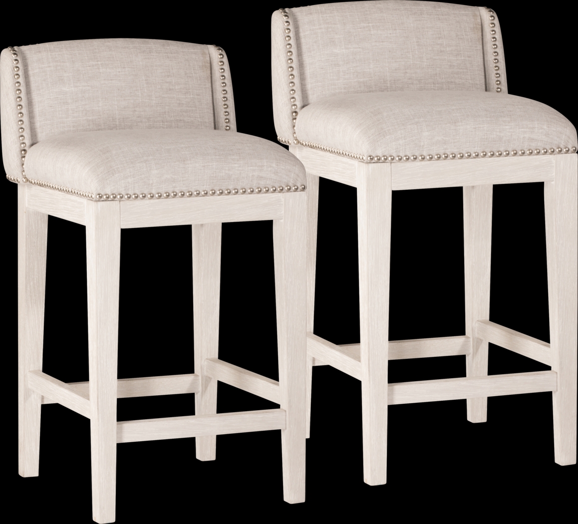 Delany White Counter Height Stool, Set of 2 - Thumbnail - Image 1