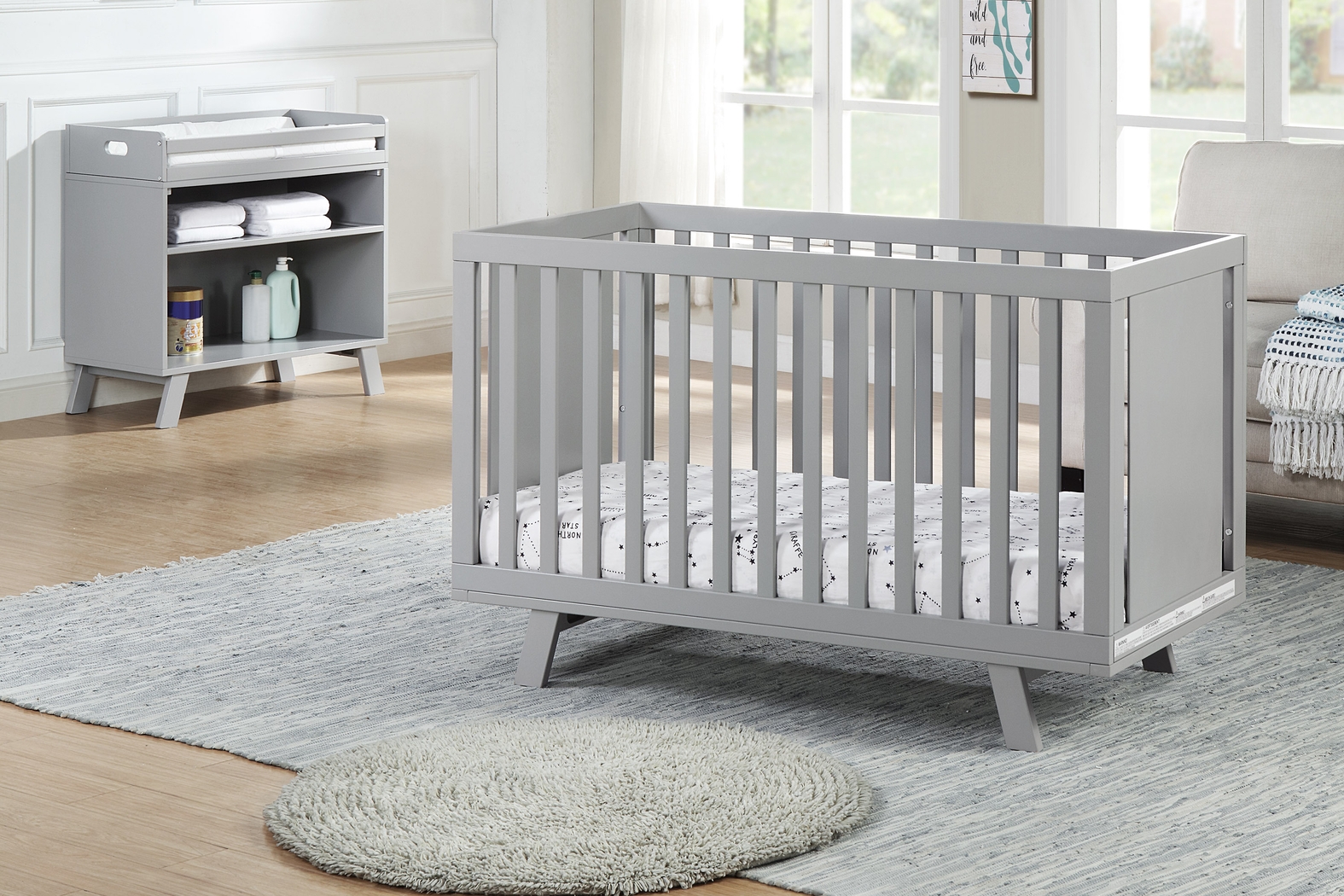Kids Delavan Gray Crib - Thumbnail - Image 4