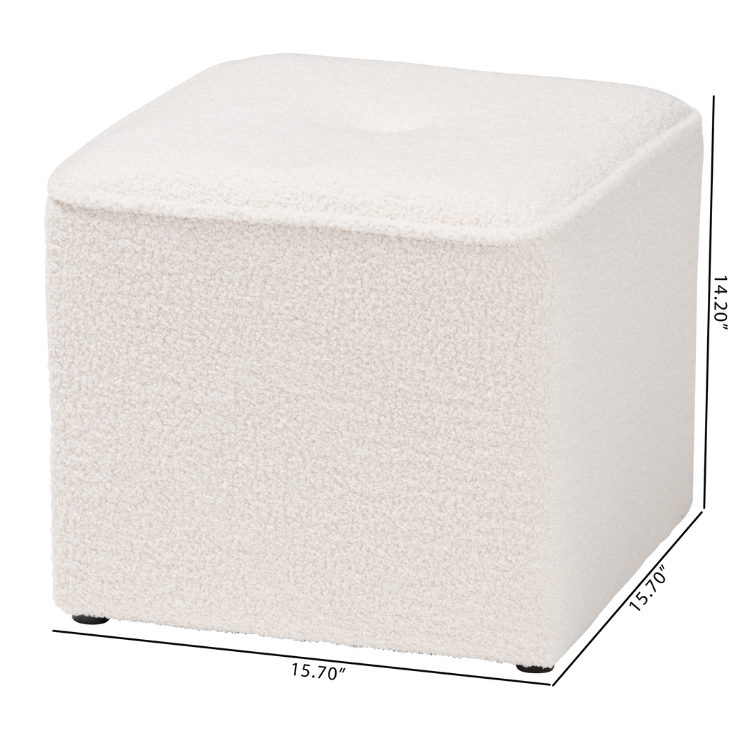 Delcie Ivory Ottoman - Thumbnail - Image 7