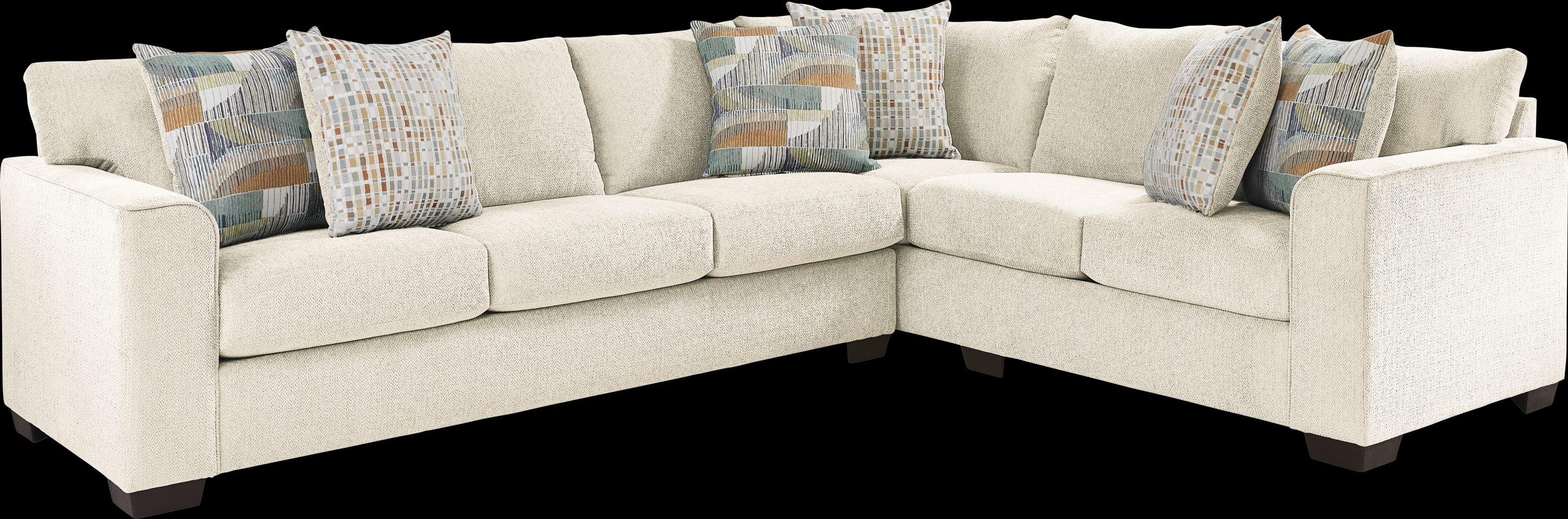 Delcrest White 2 Pc Sleeper Sectional - Thumbnail - Image 1