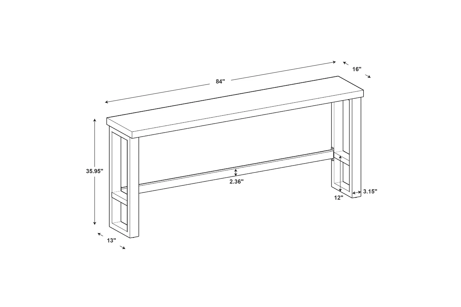 Deleya Brown Sofa Table - Image 10