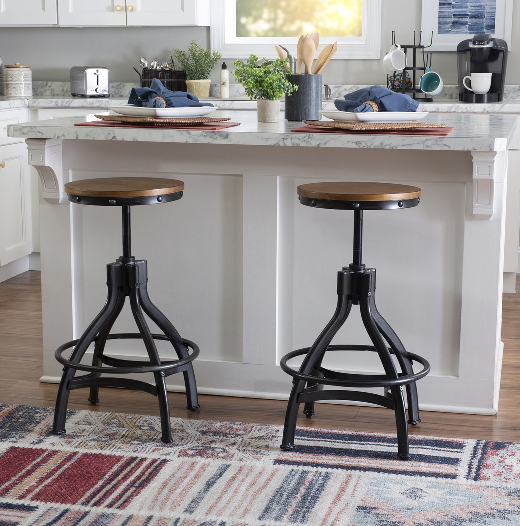 Deleya Brown Barstool, Set of 2 - Thumbnail - Image 2