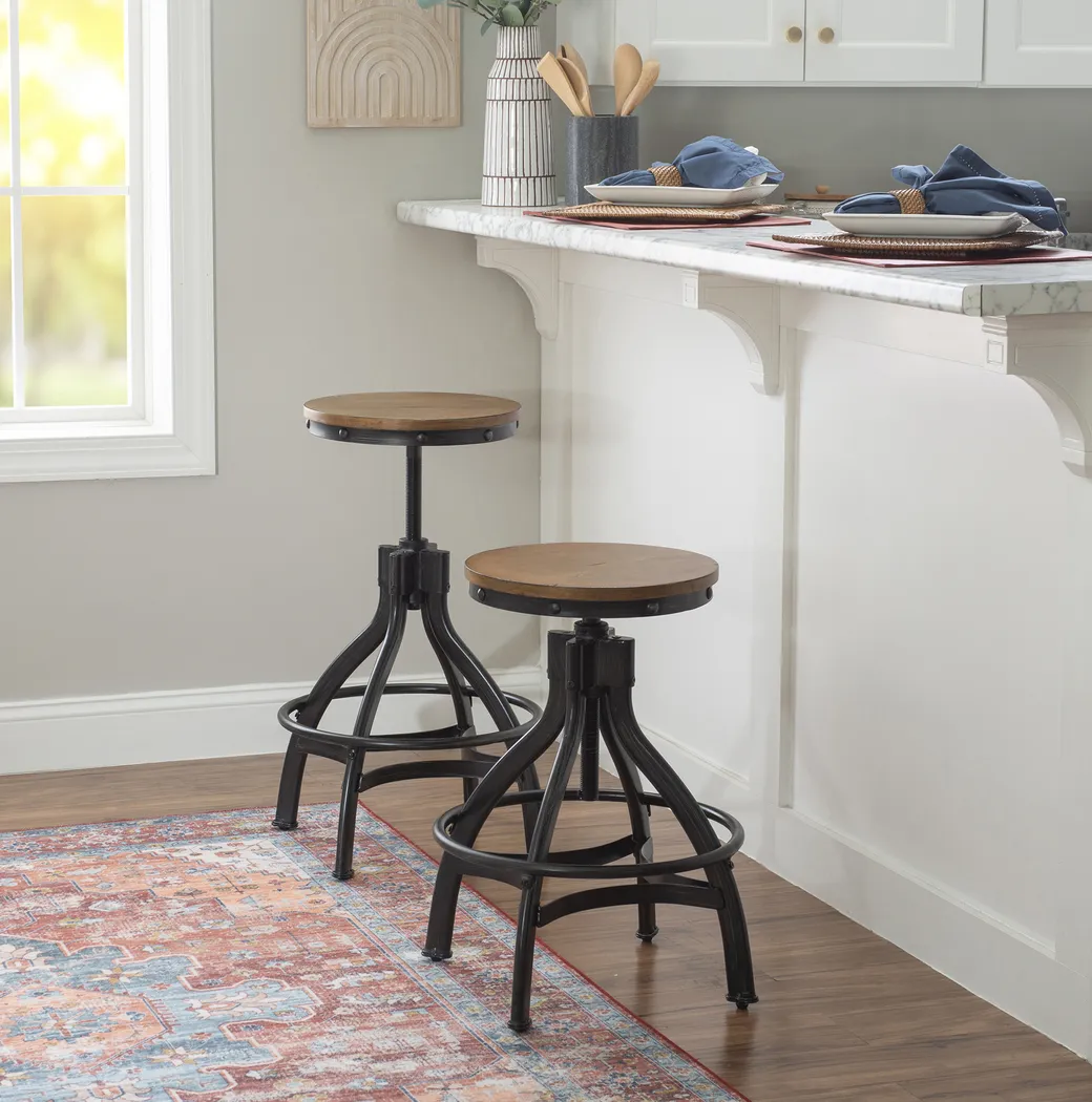 Deleya Brown Barstool, Set of 2 - Image 9
