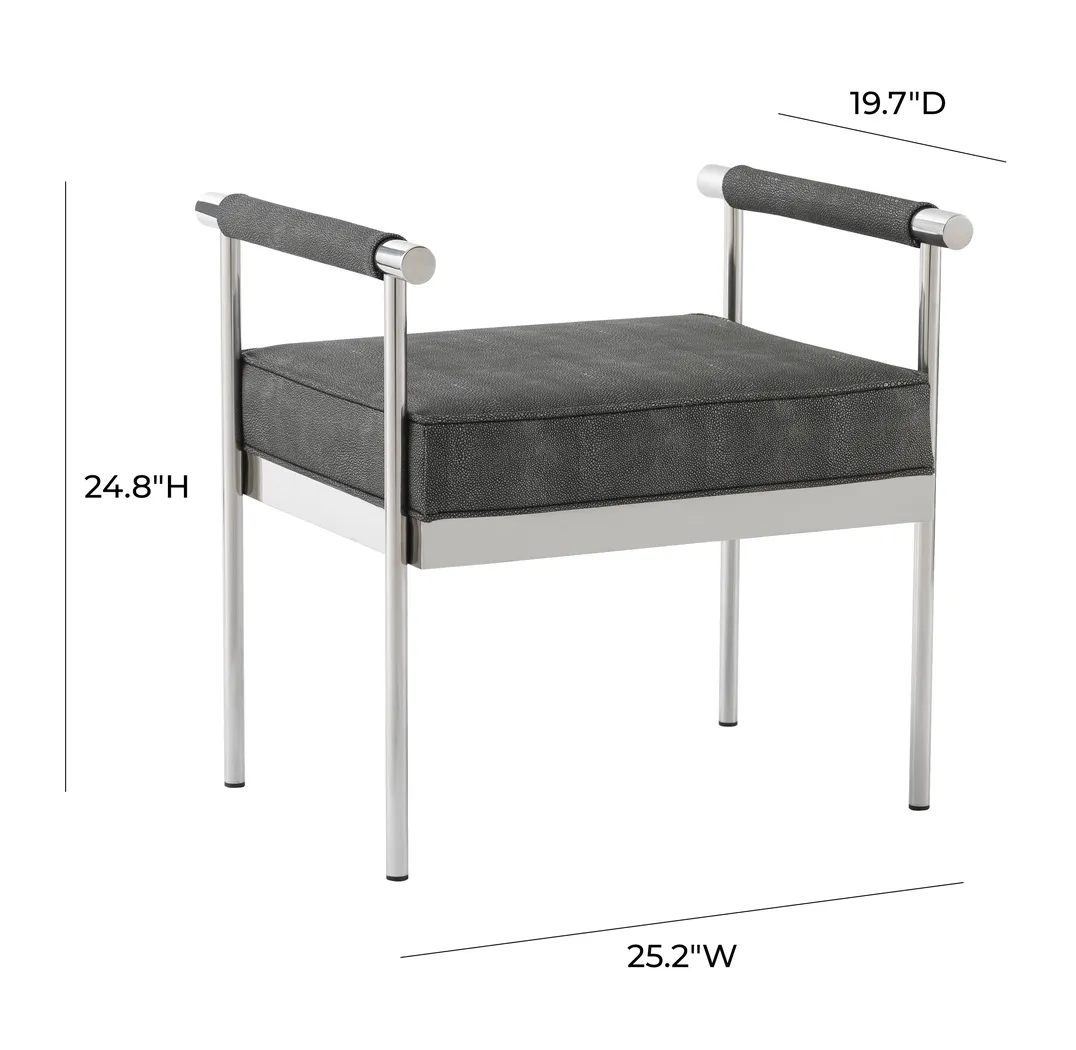 Delina Elle Dark Gray Bench - Thumbnail - Image 11