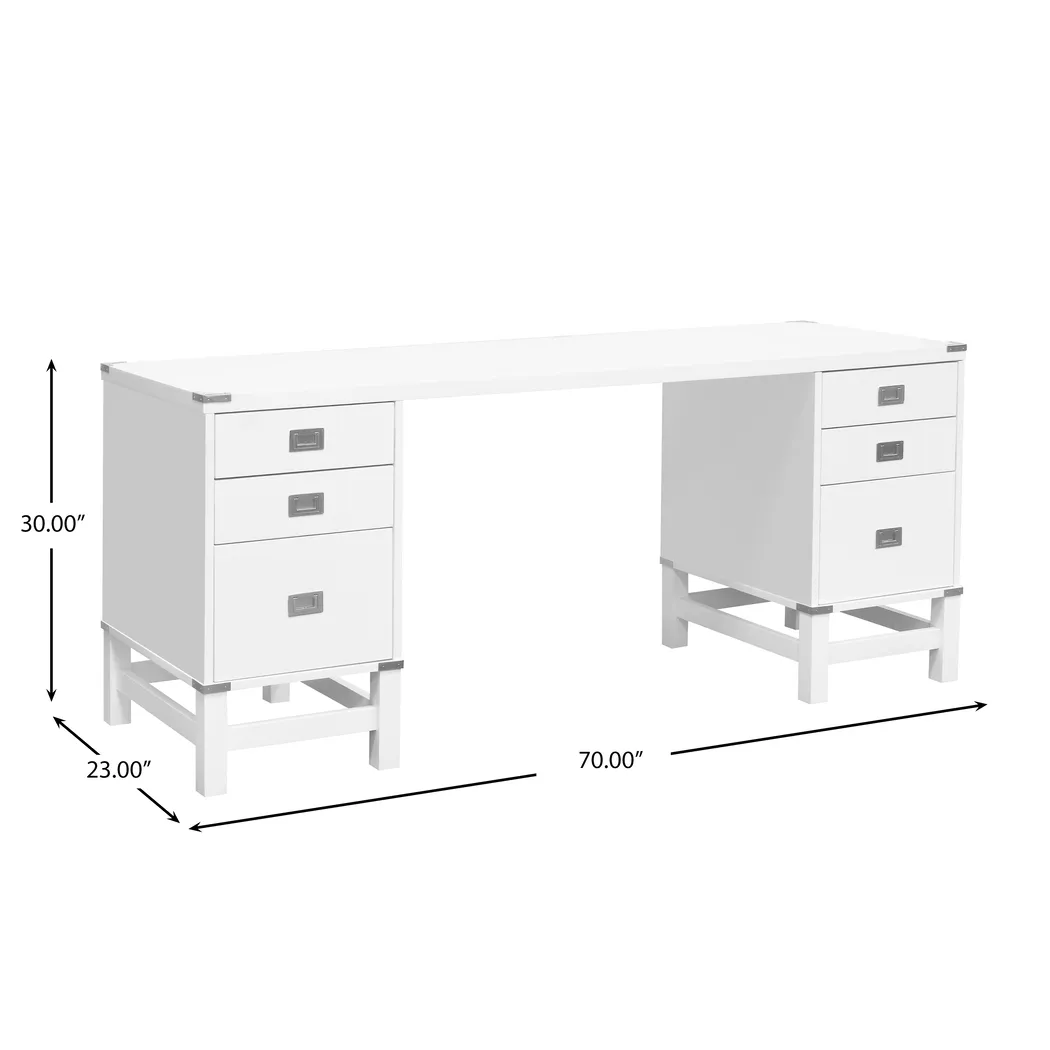 Deliola White Double File Desk - Thumbnail - Image 8