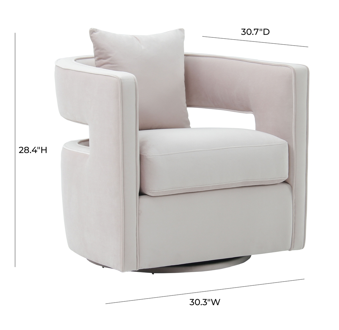 Delja Blush Accent Swivel Chair - Thumbnail - Image 6