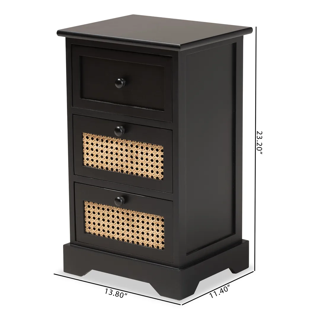 Della Lane Dark Brown 3-Drawer Accent Cabinet - Thumbnail - Image 8