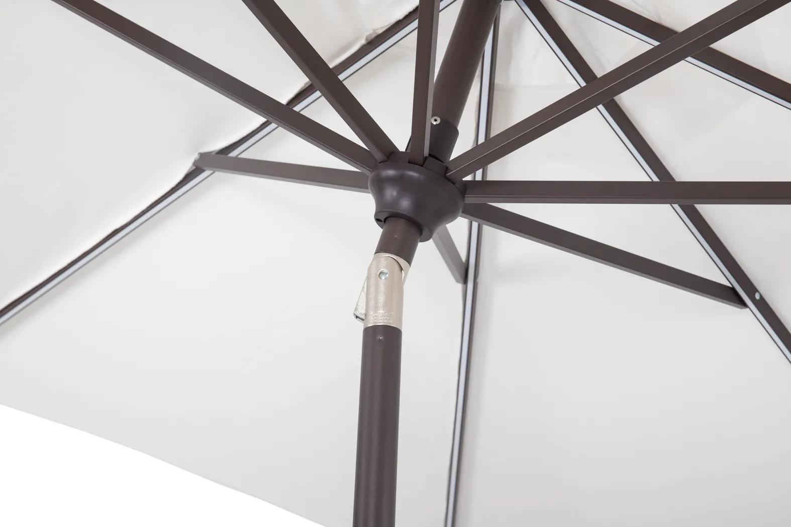 Della Luna Bronze Finish 9' Octagon Natural Outdoor Lighted Umbrella - Image 5