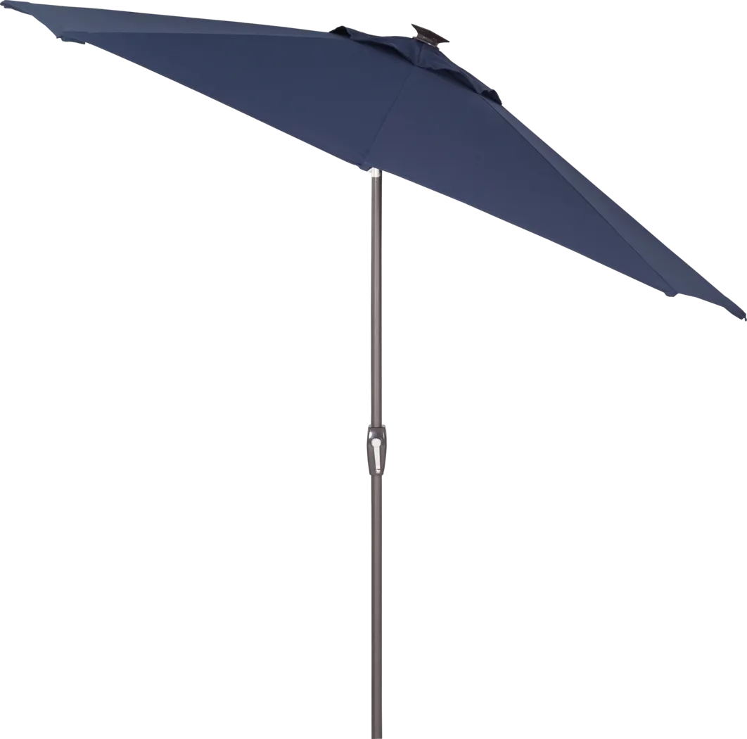 Della Luna Bronze Finish 9' Octagon Navy Outdoor Lighted Umbrella - Thumbnail - Image 2