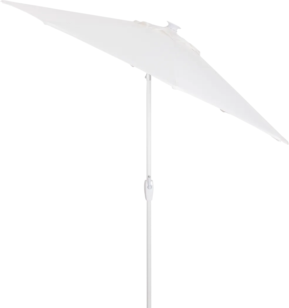 Della Luna White Finish 9' Octagon Natural Outdoor Lighted Umbrella - Thumbnail - Image 2