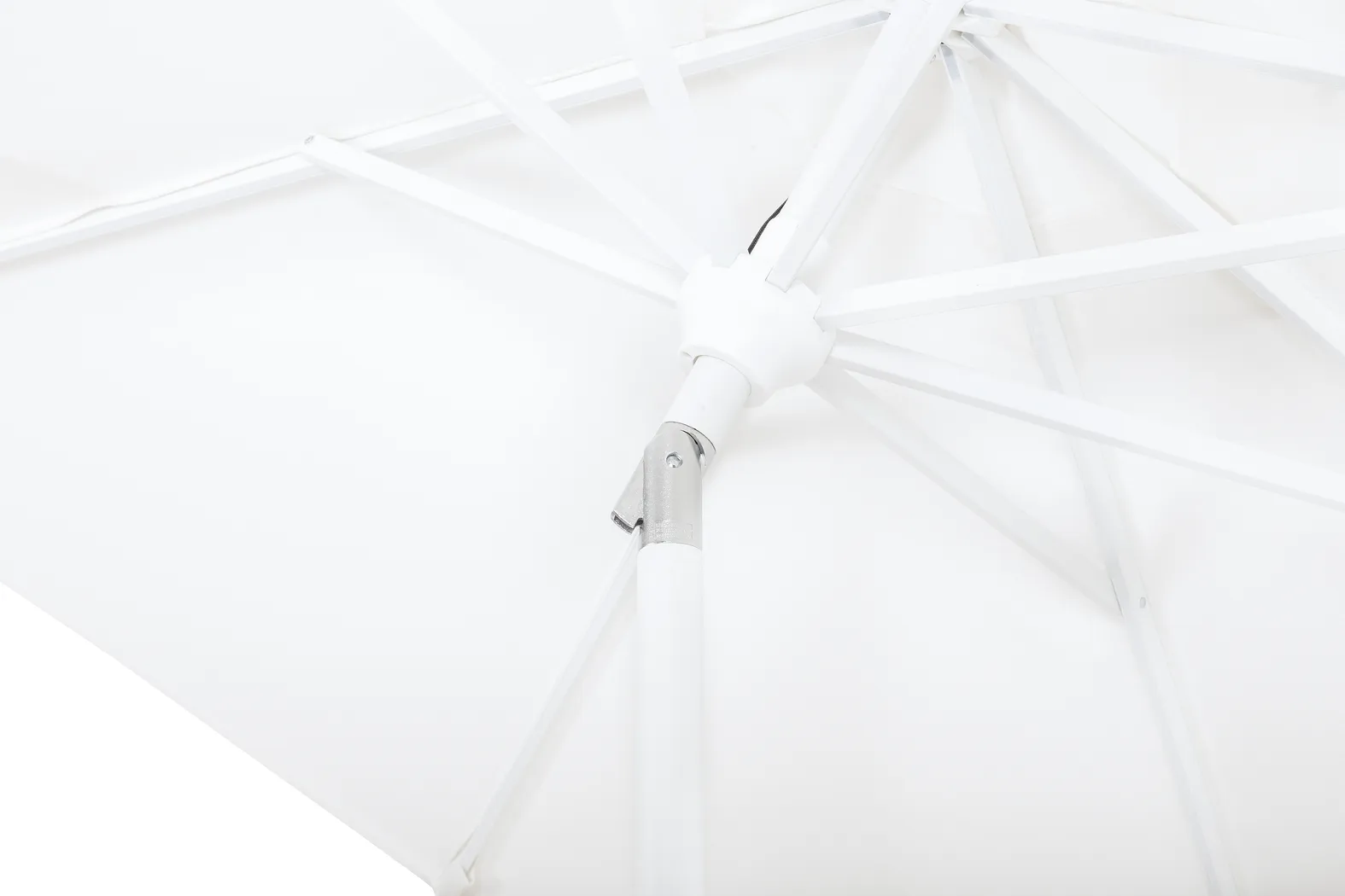 Della Luna White Finish 9' Octagon Natural Outdoor Lighted Umbrella - Thumbnail - Image 4