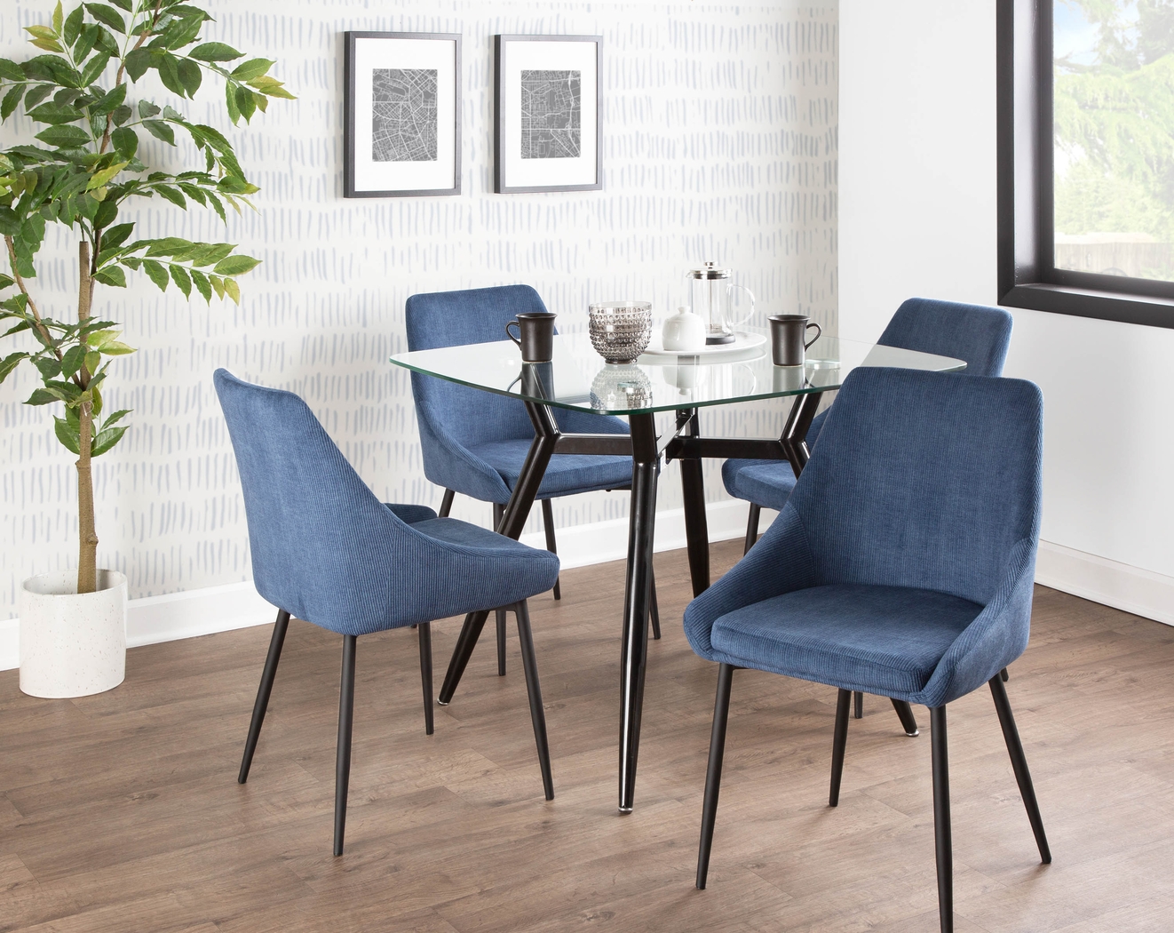 Dellrey Blue Dining Chair, Set of 2 - Thumbnail - Image 8