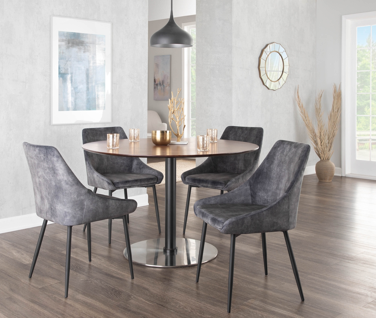 Dellrey Dark Gray Dining Chair, Set of 2 - Thumbnail - Image 8